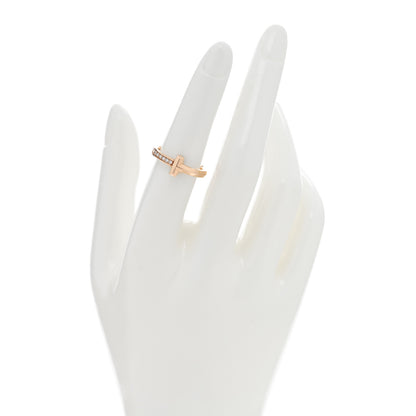 Tiffany 18K Rose Gold Diamond 2.5mm T T1 Ring 53 6.5 2 of 5