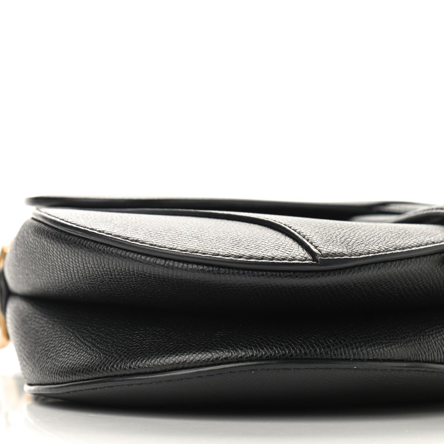 Grained Calfskin Saddle Bag Black