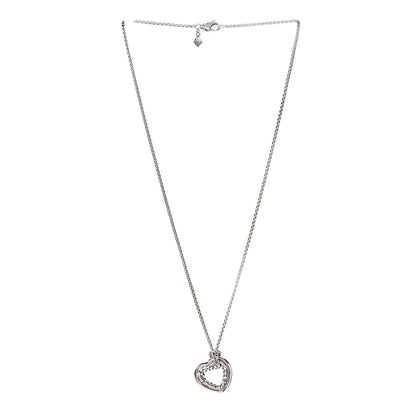 David Yurman Sterling Silver 18K Yellow Gold Open Heart Cable Necklace 3 of 6