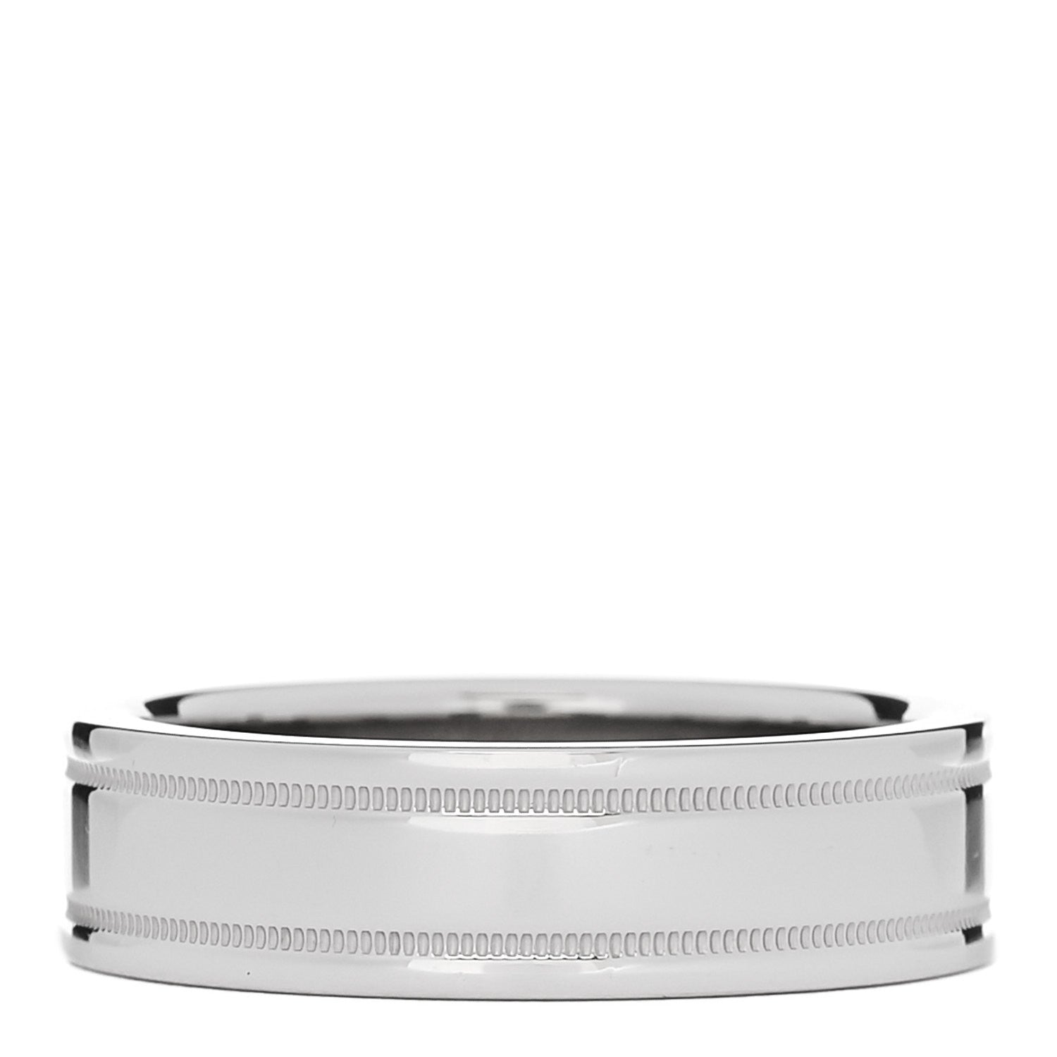 Tiffany Platinum 6mm Together Double Milgrain Band Ring 59 8.75 1 of 5