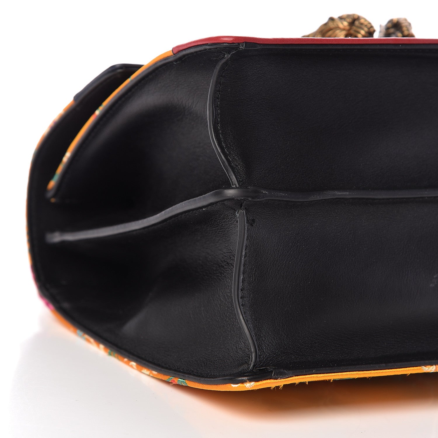 Gucci Satin Calfskin Bamboo Web Tokyo Print Medium Dionysus Top Handle Bag Giallo Multicolor Blue Agata Hibiscus Red 9 of 10