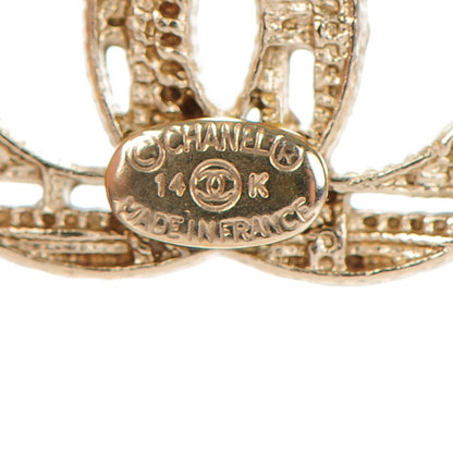 Chanel Tweed Effect CC Earrings Gold 4 of 5