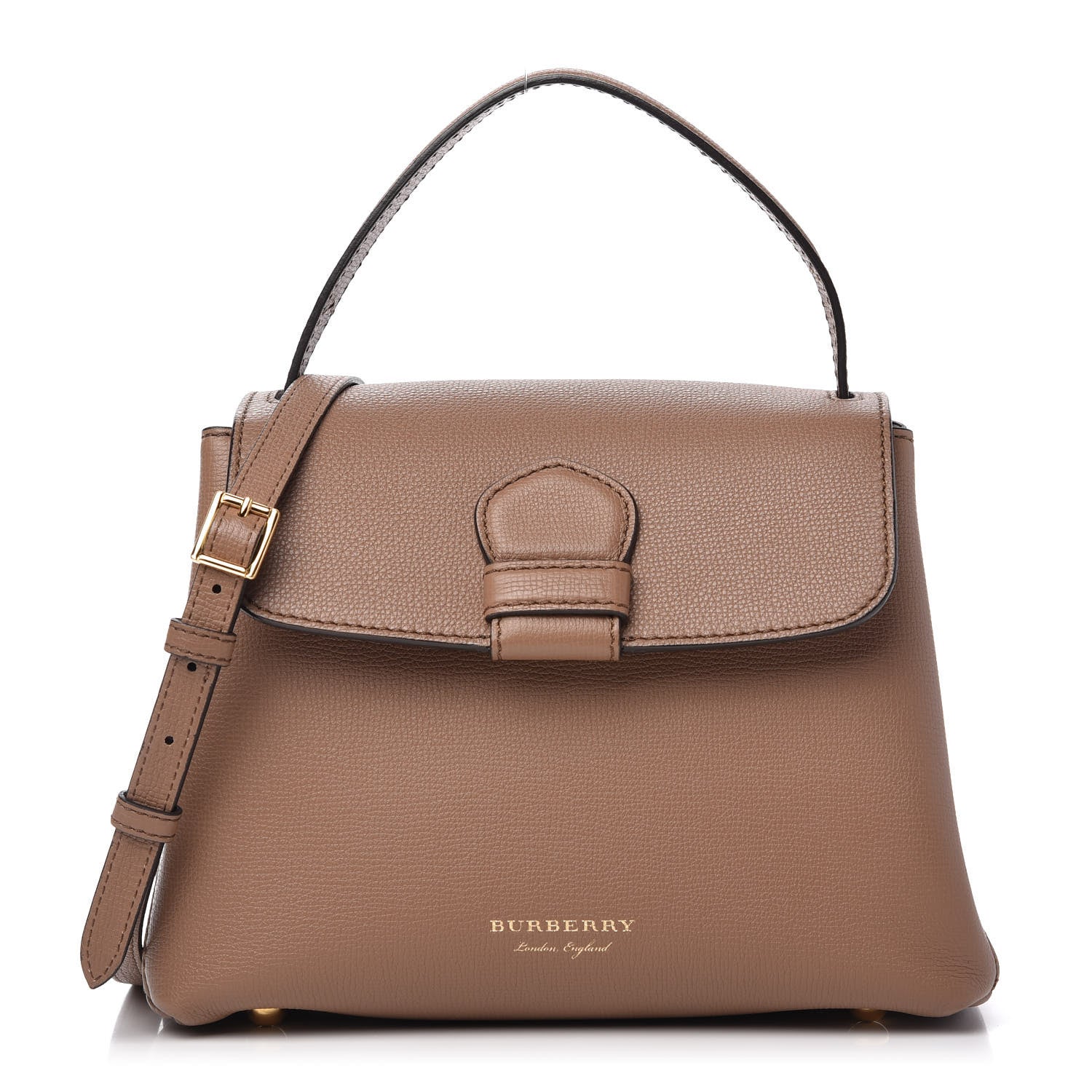 Burberry Derby Calfskin House Check Small Camberley Dark Sand 1 of 9