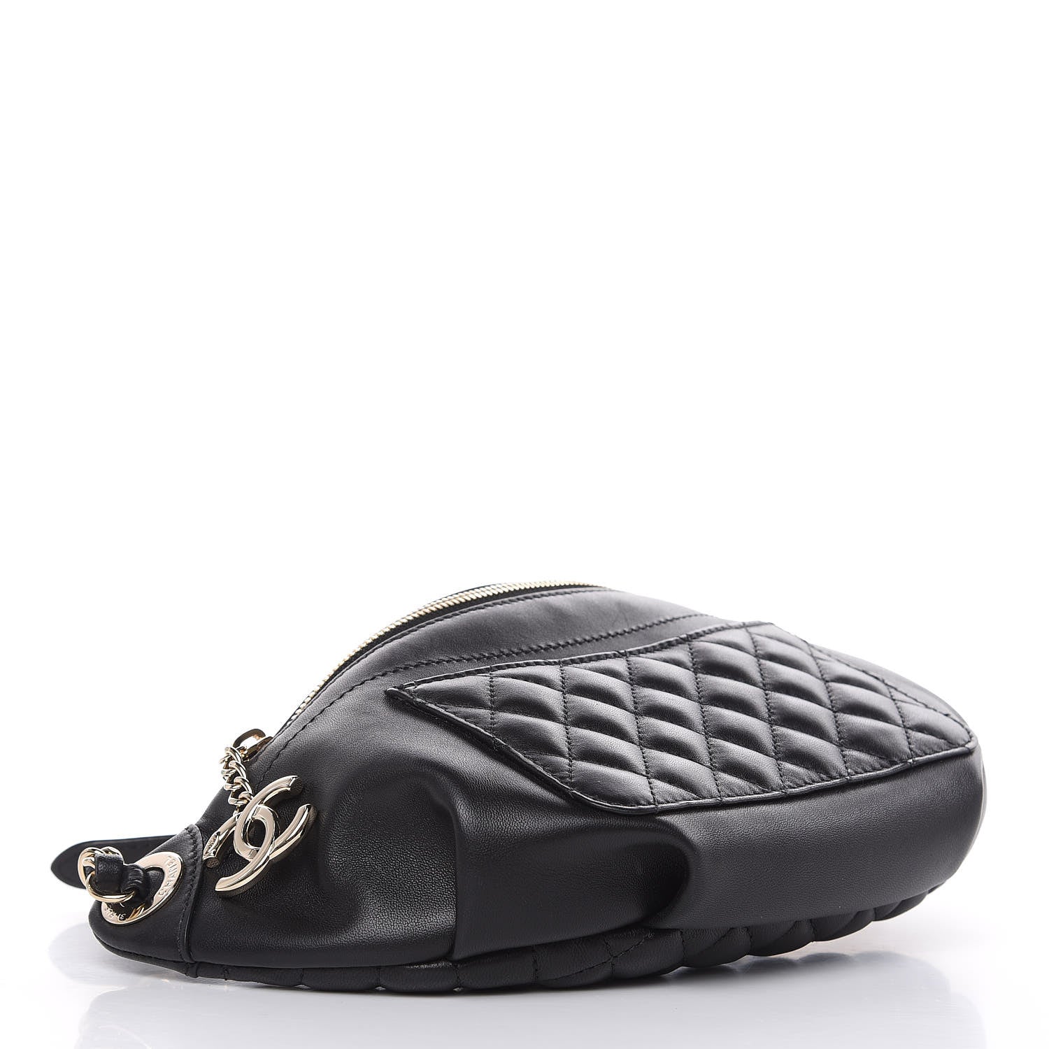 Chanel Lambskin Quilted Waist Bag Fanny Pack Black 4 of 12