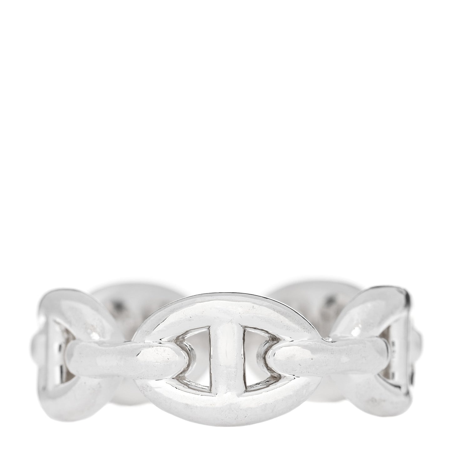 Sterling Silver PM Chaine d'Ancre Enchainee Band Ring 50 5.25