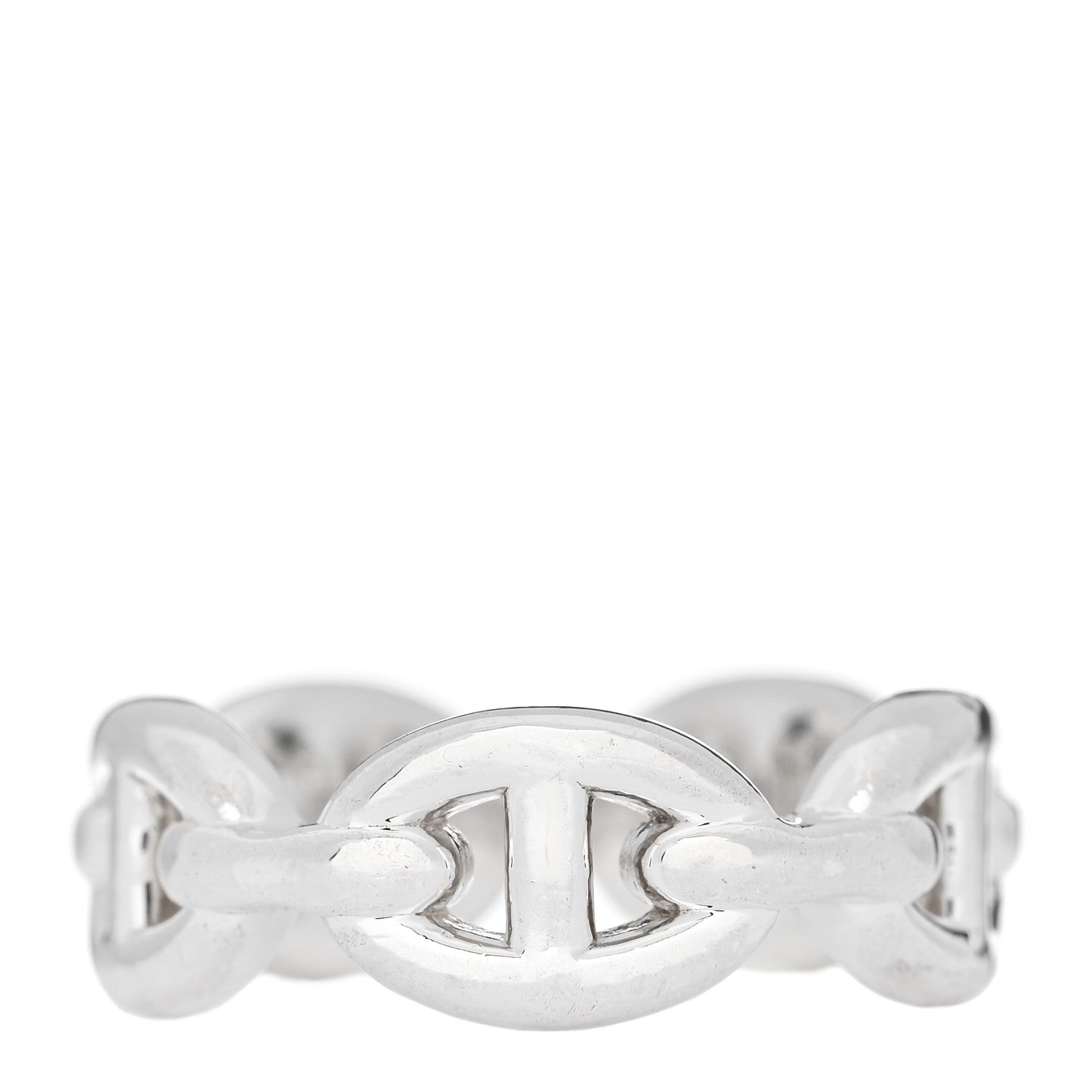 Hermes Sterling Silver PM Chaine d'Ancre Enchainee Band Ring 50 5.25 2 of 7