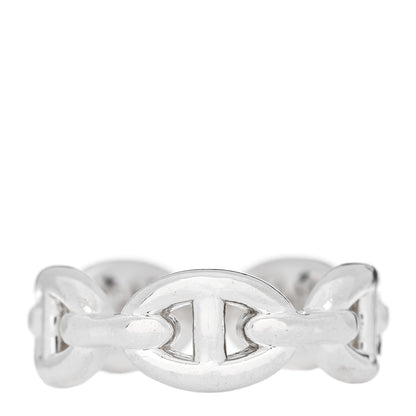 Hermes Sterling Silver PM Chaine d'Ancre Enchainee Band Ring 50 5.25 2 of 7