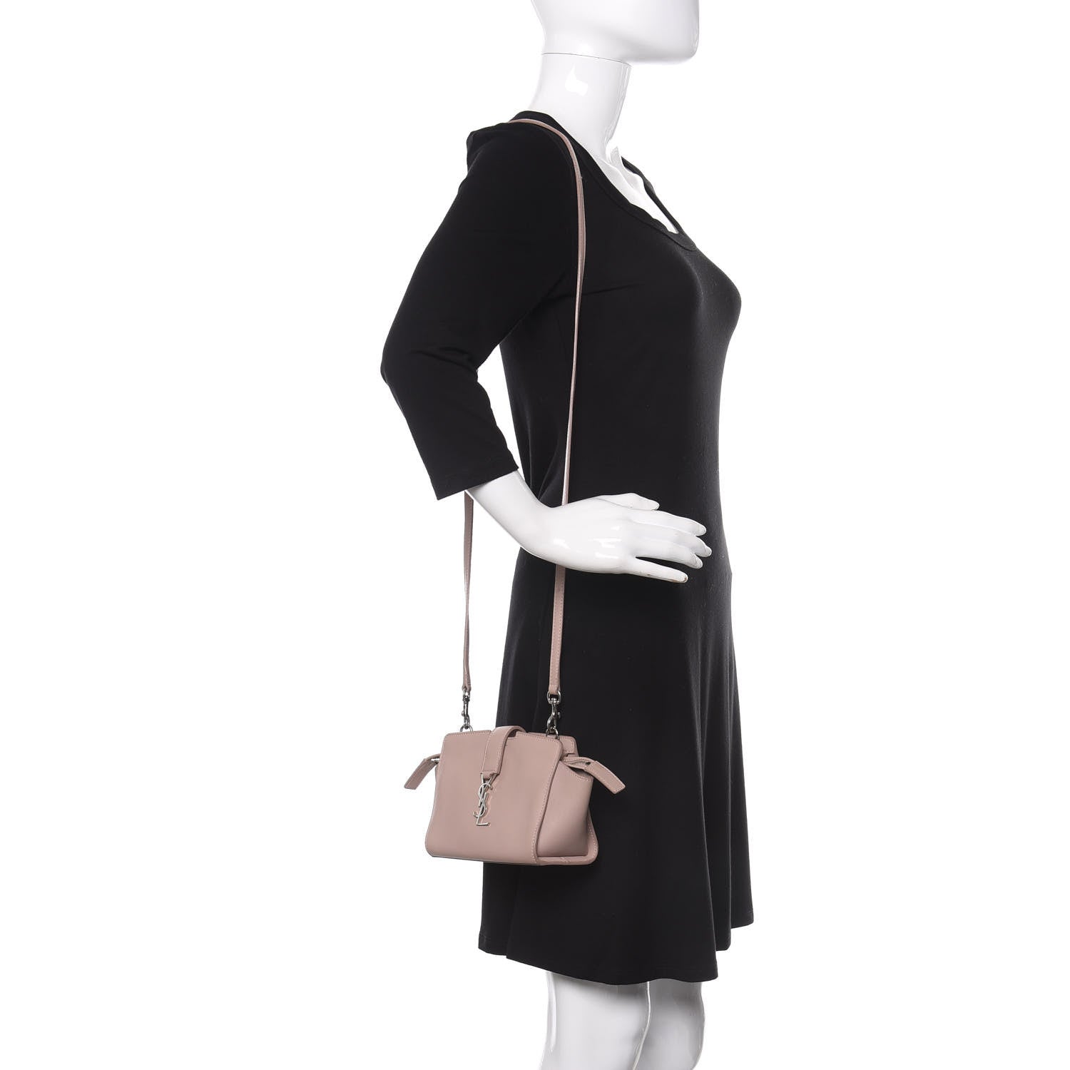 Saint Laurent Calfskin Monogram Toy Cabas Taupe 2 of 12