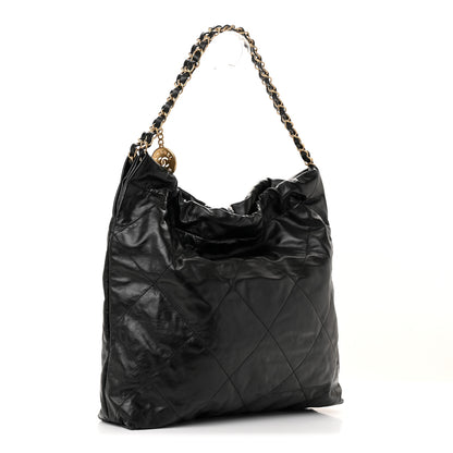 Chanel Shiny Calfskin Quilted Chanel 22 Black 4 of 12