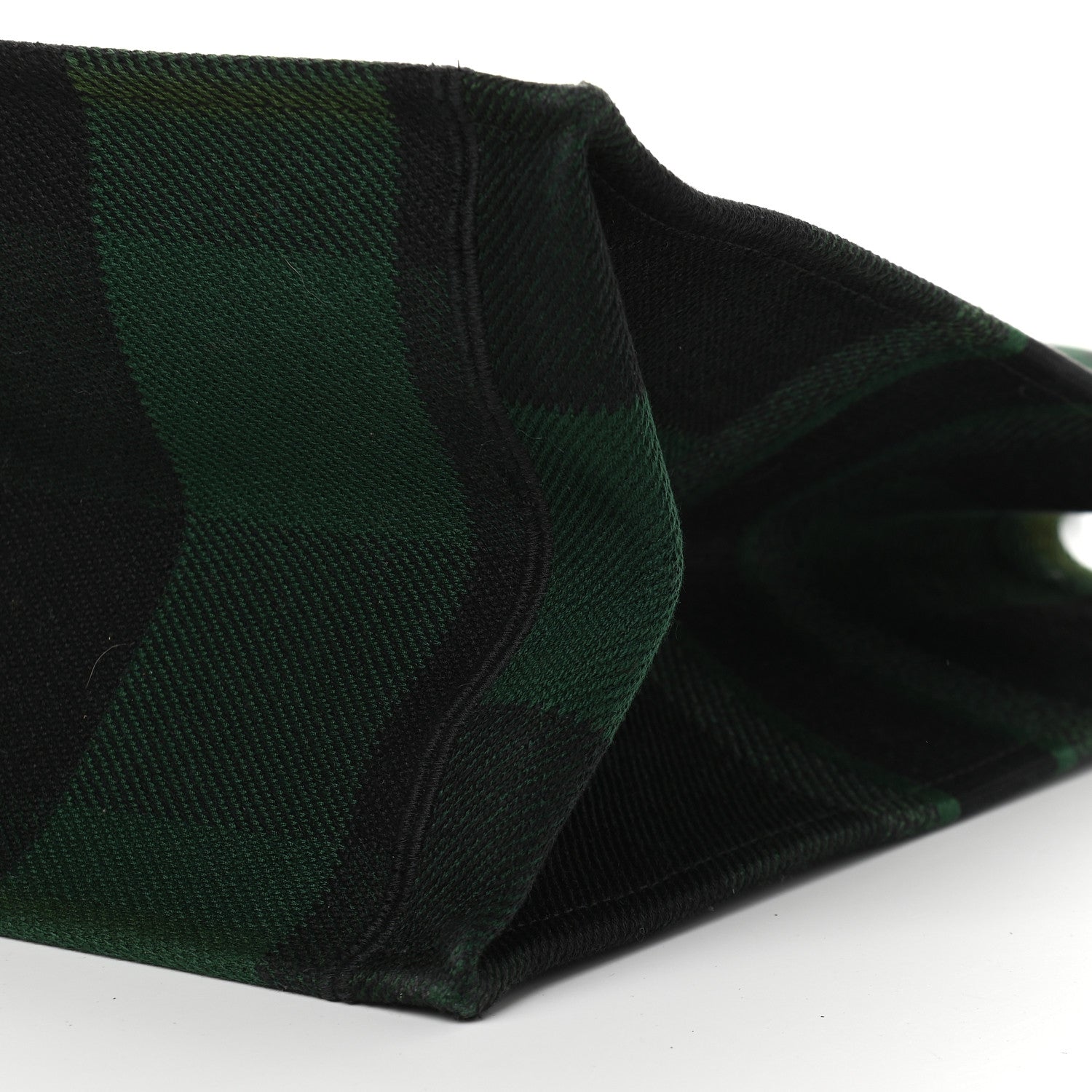 Christian Dior Canvas Embroidered Checkered Book Tote Black Green 9 of 11