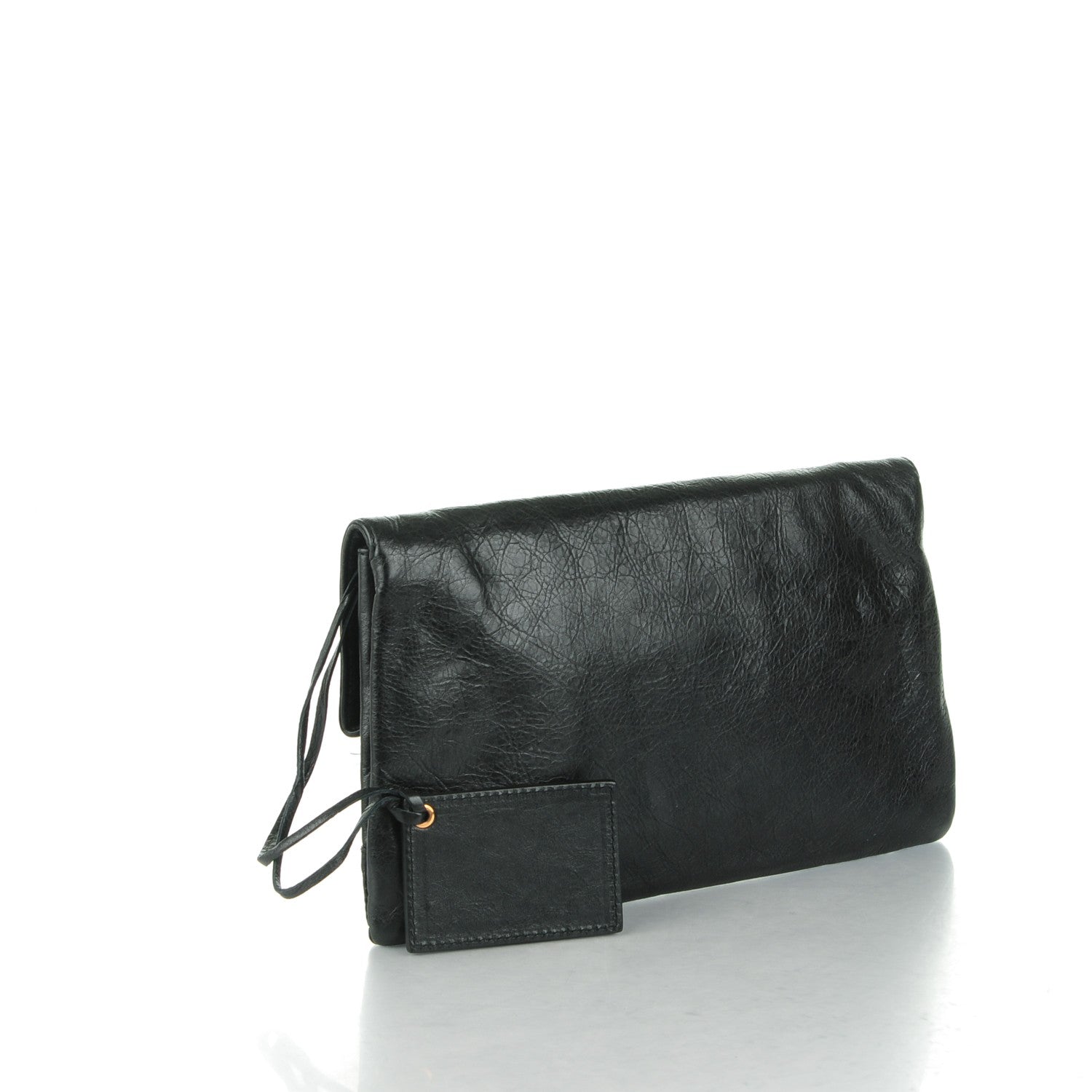 Balenciaga Agneau Giant 12 Rose Gold Hardware Envelope Clutch Black 3 of 7