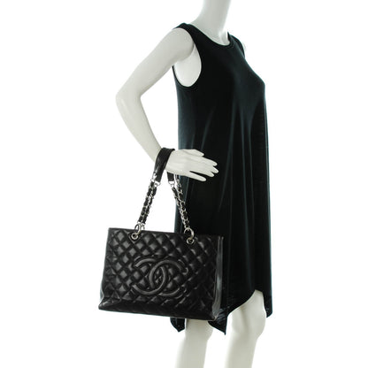 Chanel Caviar Quilted Grand Shopping Tote GST Dark Brown 2 of 7