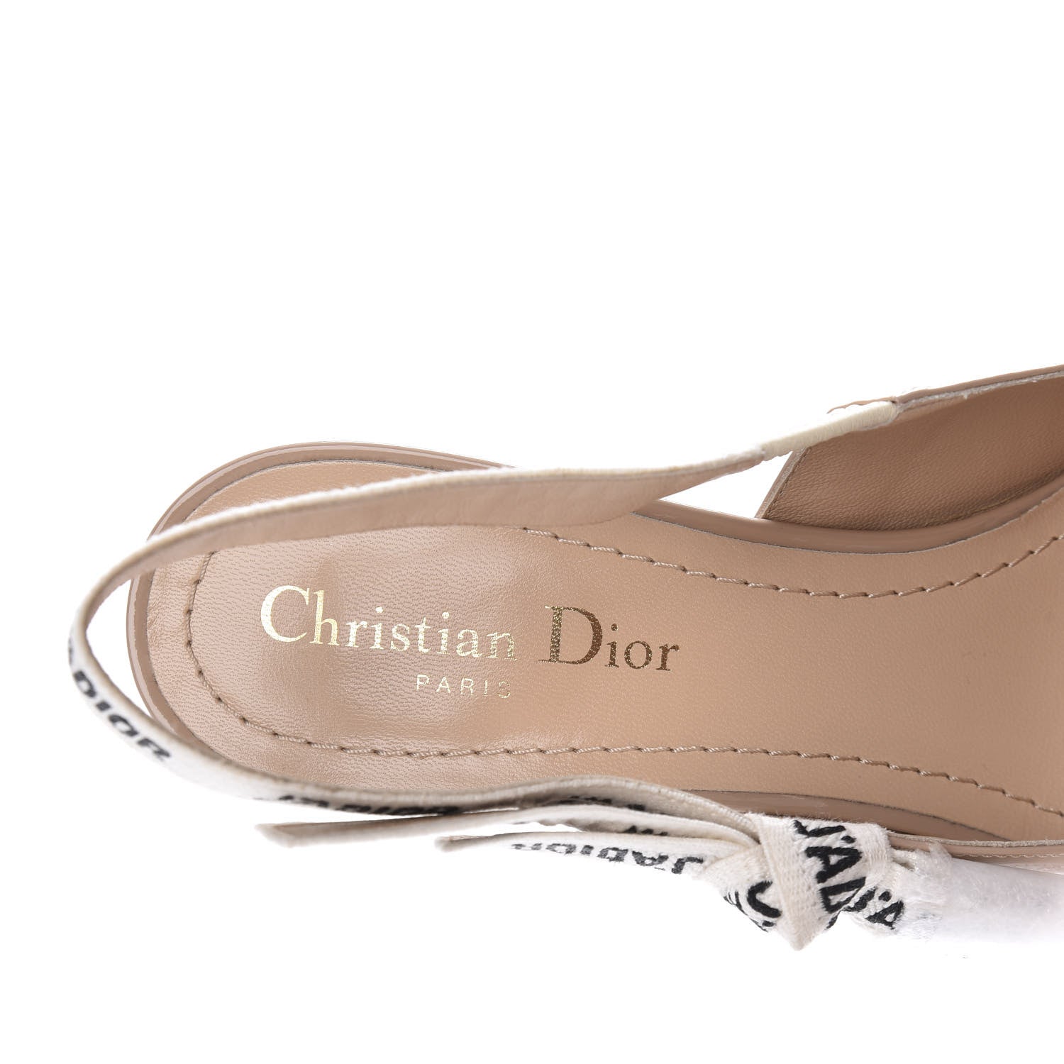 Christian Dior Patent Ribbon J'Adior Slingback 65mm Pumps 38.5 Nude 9 of 12