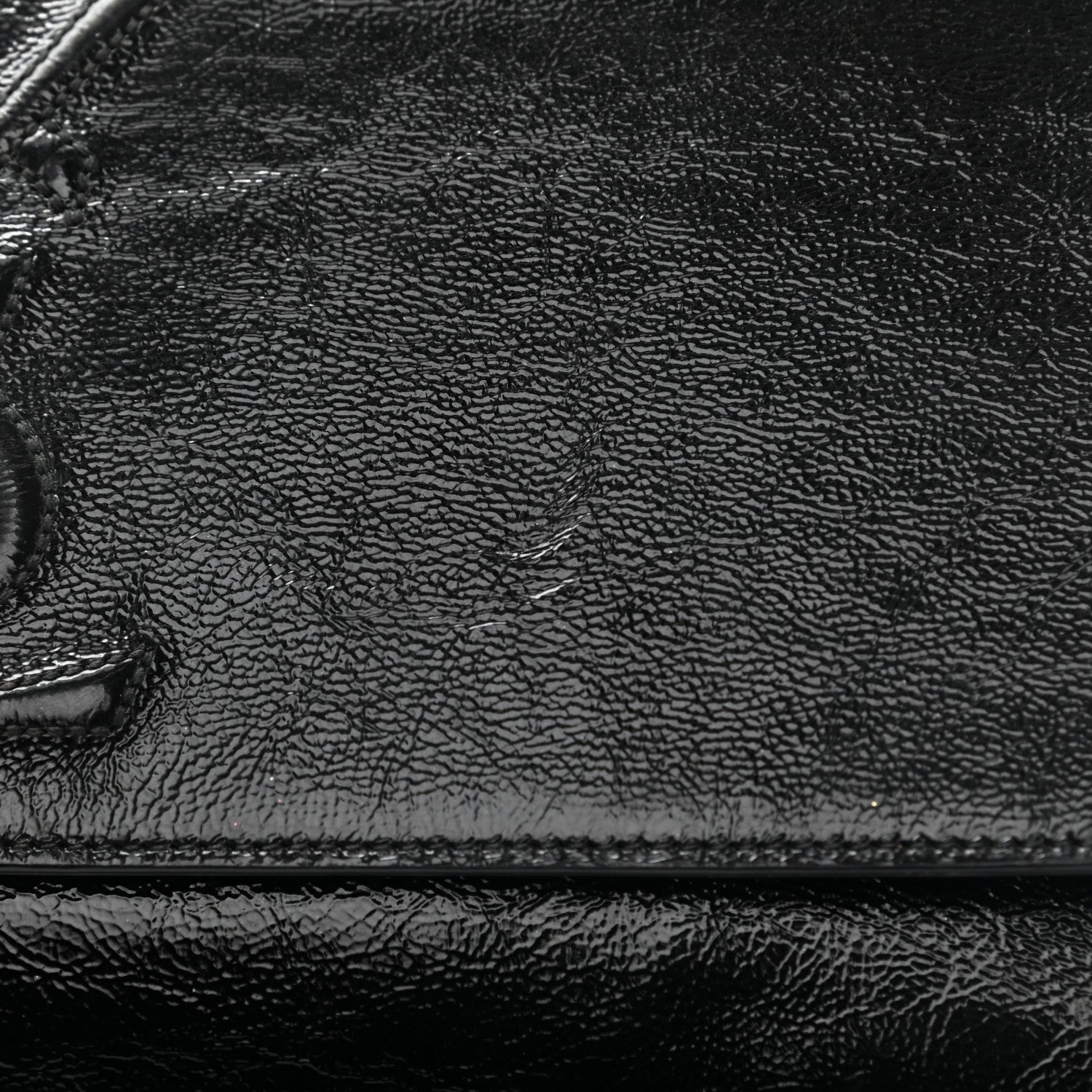 Saint Laurent Textured Patent Monogram Large Belle De Jour Clutch Black 8 of 12