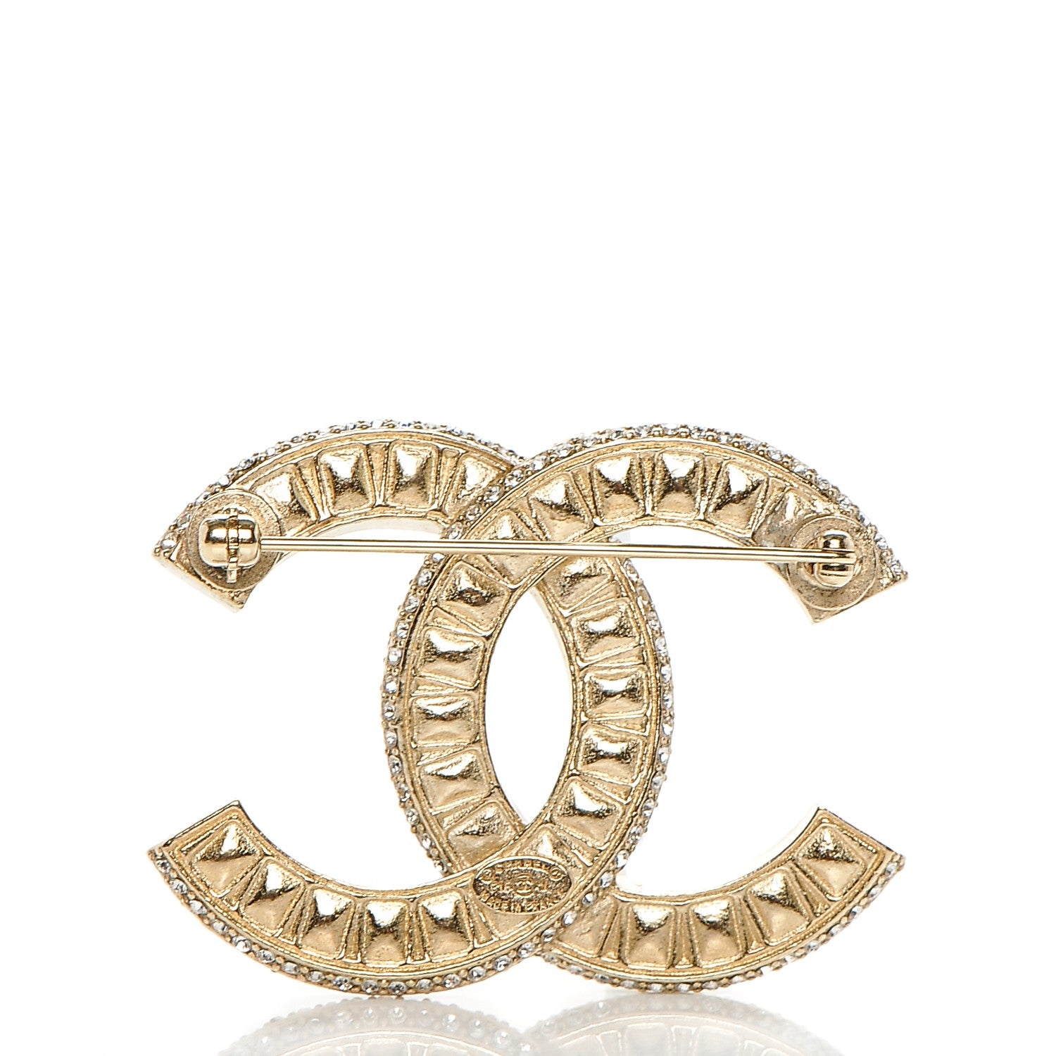 Chanel Baguette Crystal CC Brooch Light Gold 3 of 5