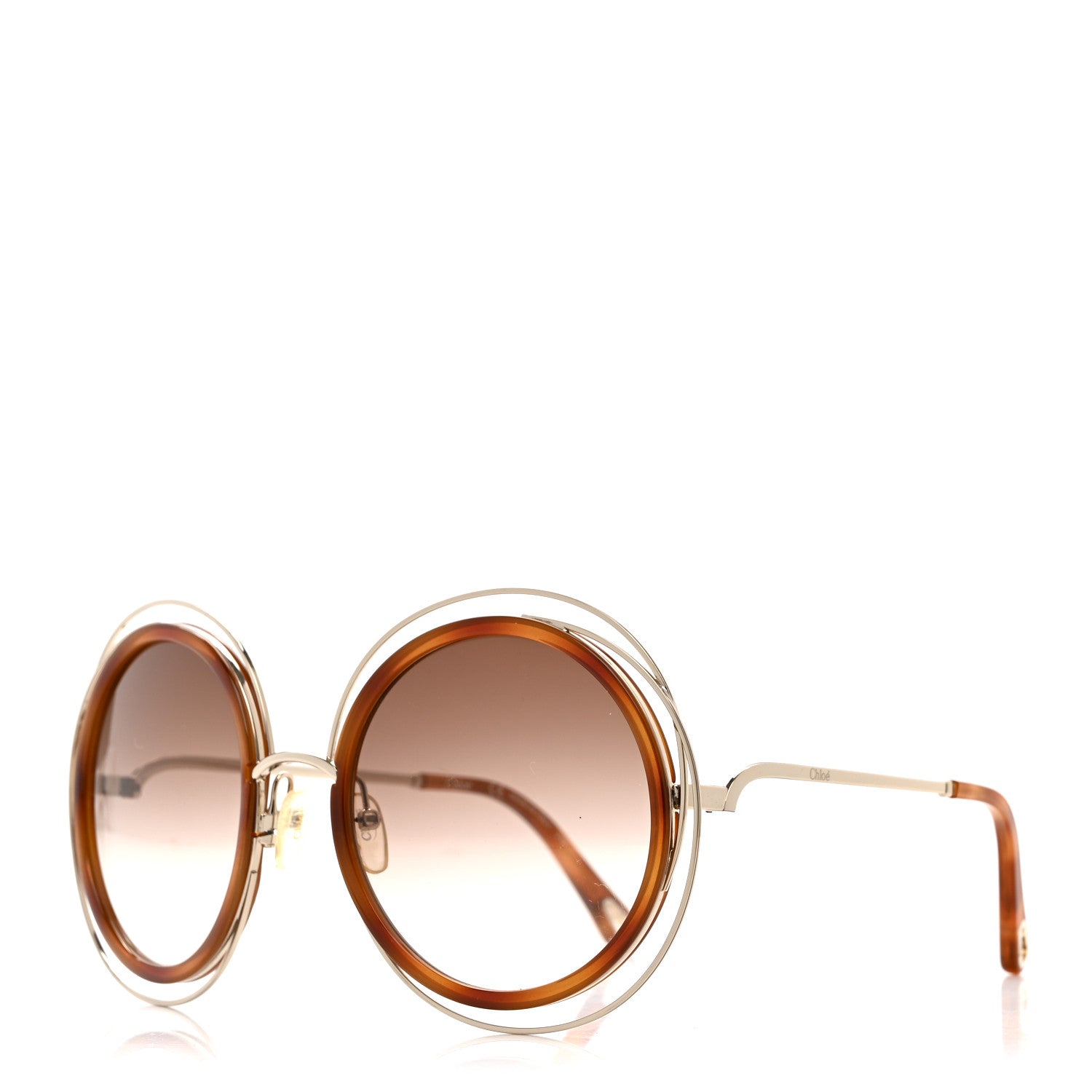 Chloe Oversized Round Carlina Oversized Round Sunglasses CE120SD Gold 1 of 8