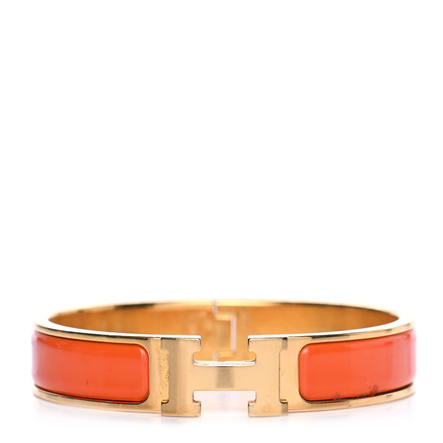 Enamel Narrow Clic Clac H Bracelet PM Orange