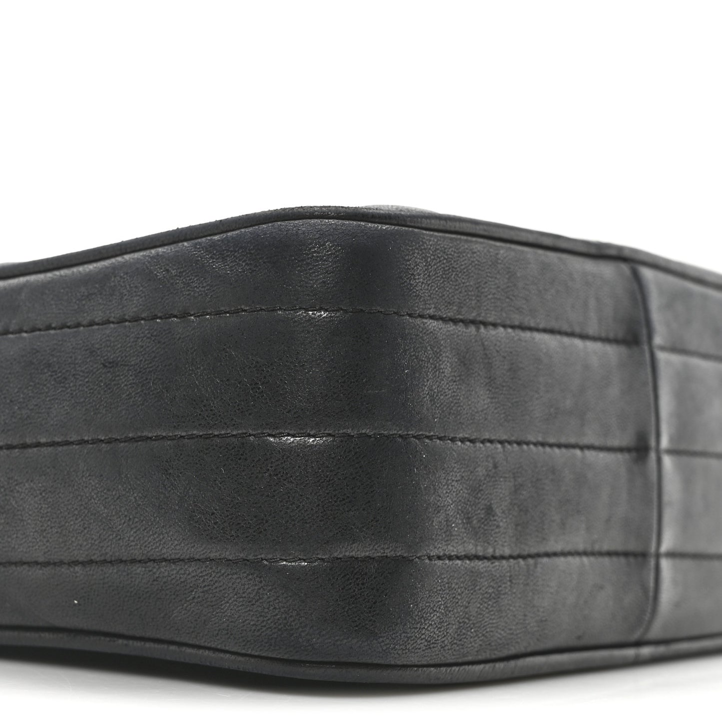 Lambskin Vertical Quilted Tassel Camera Case Black