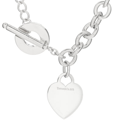 Tiffany Sterling Silver Heart Tag Toggle Necklace 3 of 3
