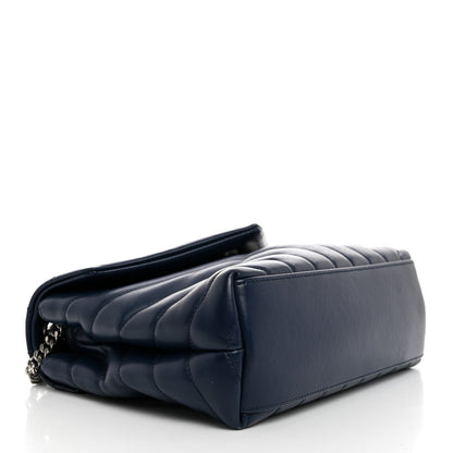 Saint Laurent Calfskin Y Quilted Monogram Small Loulou Chain Satchel Denim Blue 4 of 16