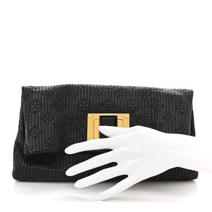 Louis Vuitton Calfskin Quilted Monogram Altair Clutch Black 2 of 10