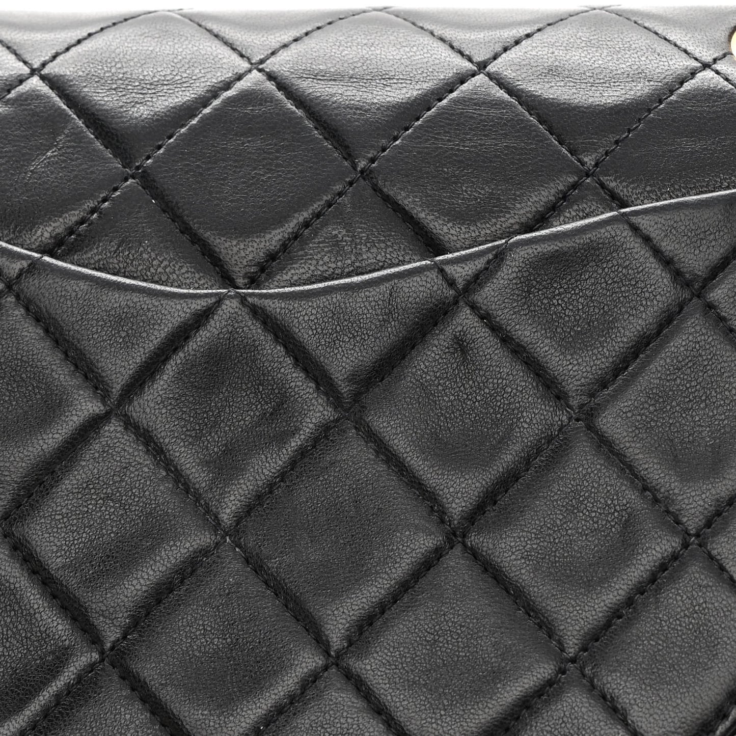 Lambskin Quilted Small Double Flap Black