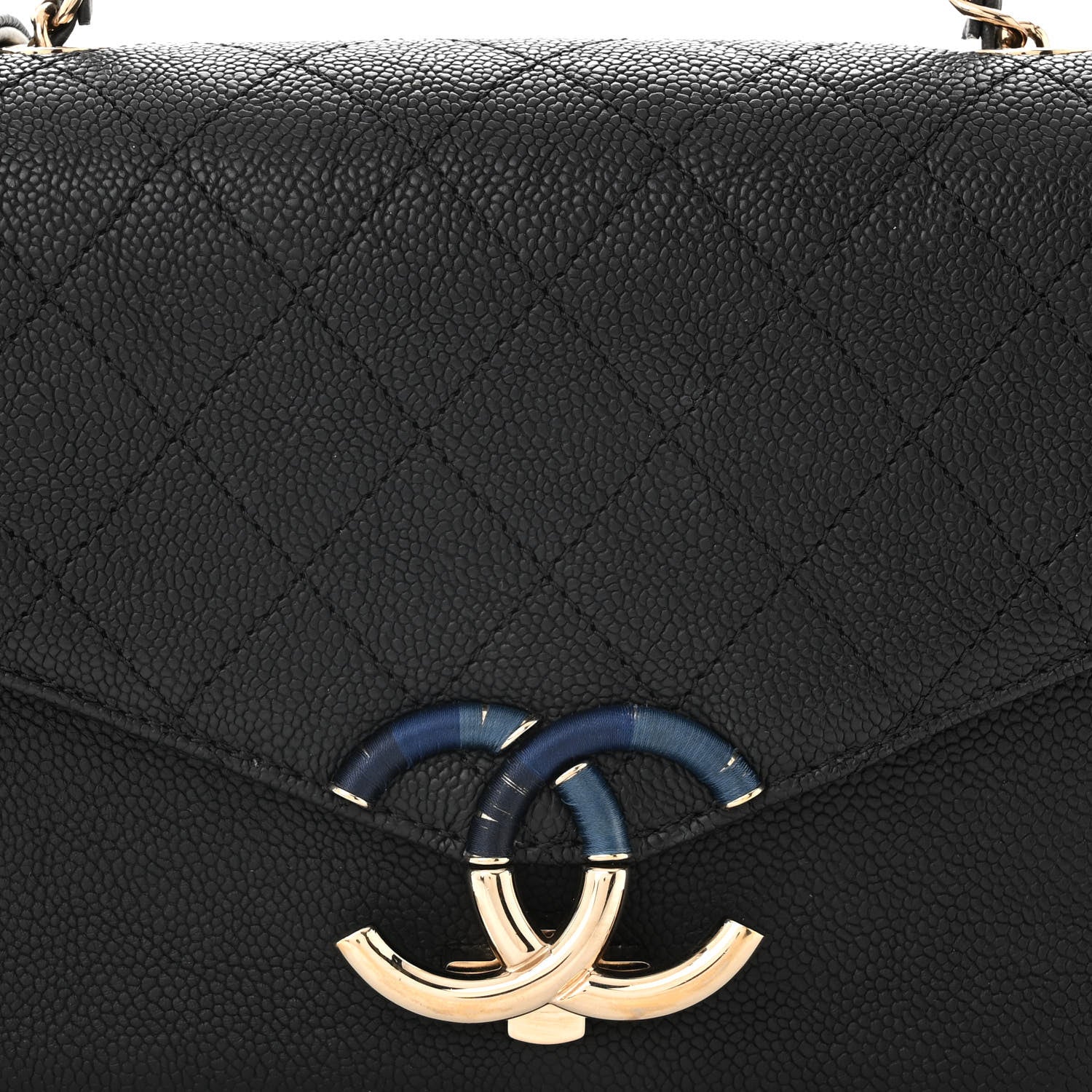 Chanel Grained Calfskin Quilted Small Cuba Top Handle Flap Black 8 of 11