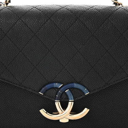 Chanel Grained Calfskin Quilted Small Cuba Top Handle Flap Black 8 of 11