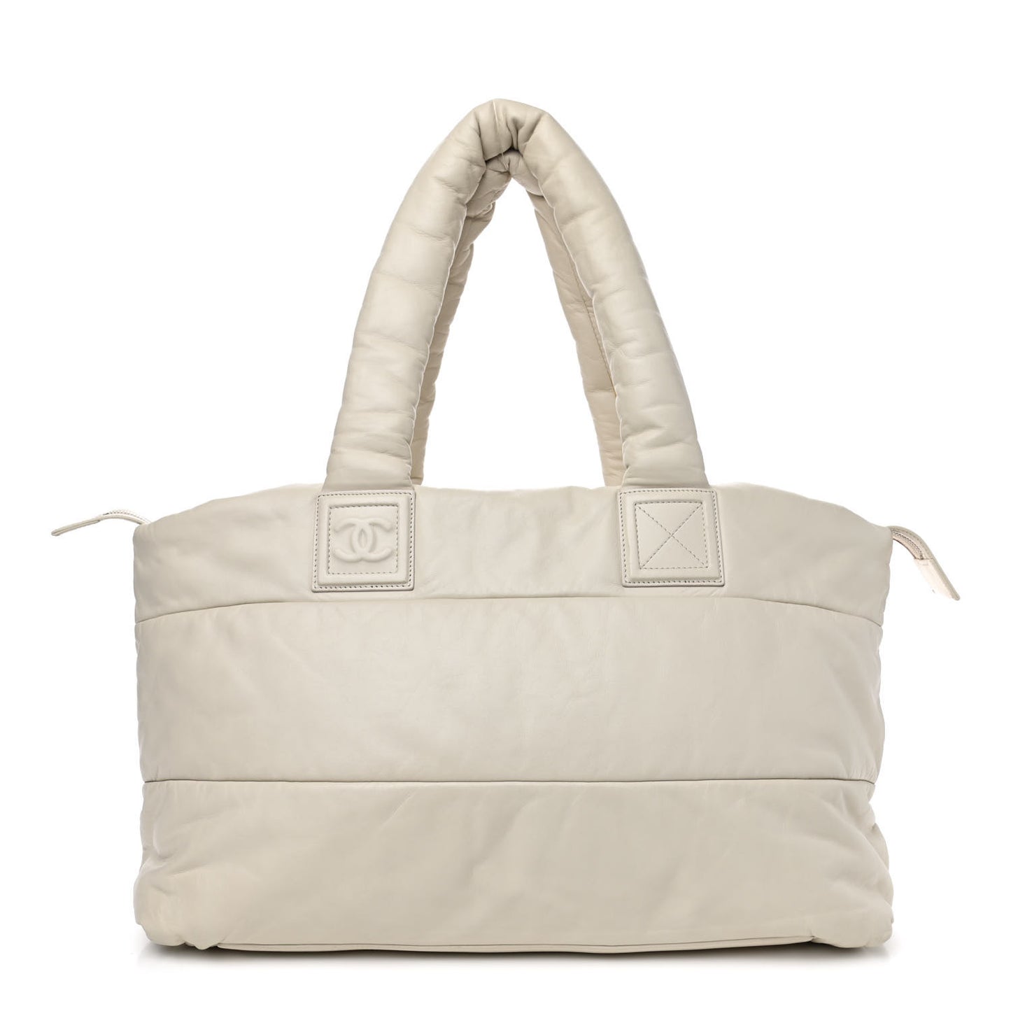 Lambskin Coco Cocoon Large Reversible Tote White