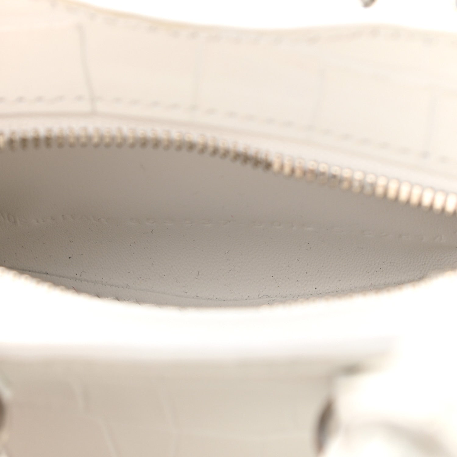 Balenciaga Extra Supple Calfskin Crocodile Embossed Neo Classic Silver Hardware Super Nano City Crossbody White 6 of 10