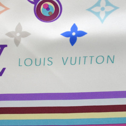 Louis Vuitton Silk Multicolor Eye Love Scarf White 3 of 5