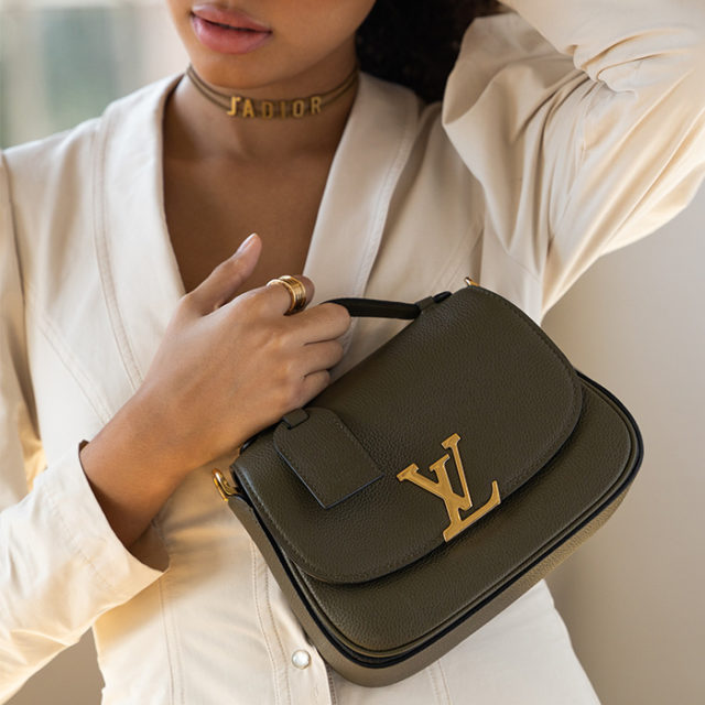 lifestyle image of model wearing louis vuitton bag FASHIONPHILE