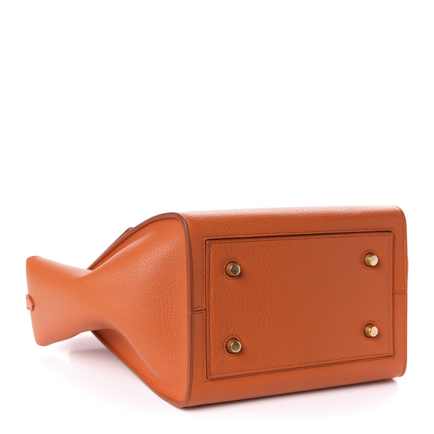 Crisped Calfskin Mini Tie Knot Tote Burnt Orange