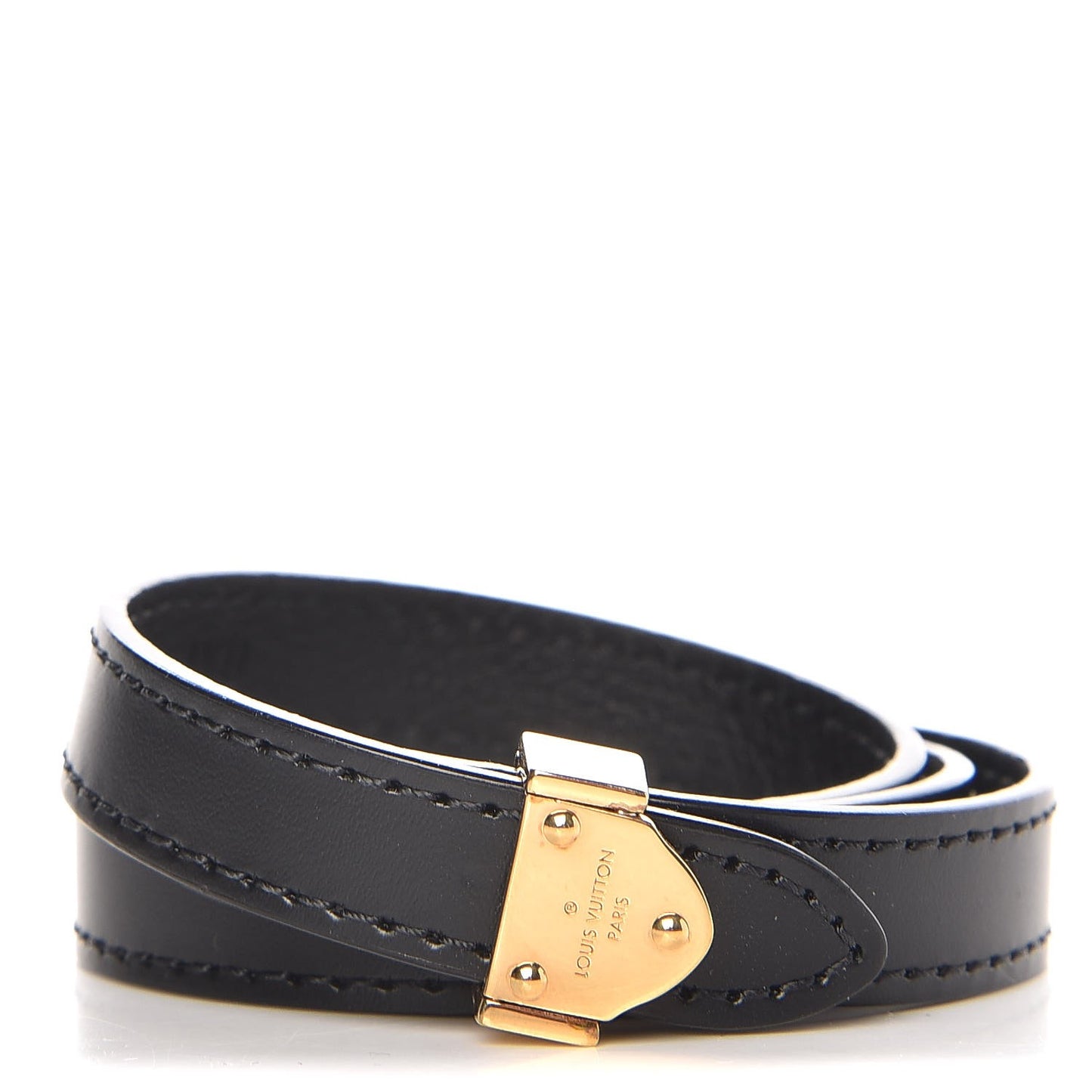 Calfskin Box It Bracelet 17 Black