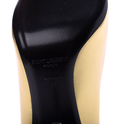 Saint Laurent Metallic Calfskin Opyum 85 Pumps 38 Oro 8 of 10