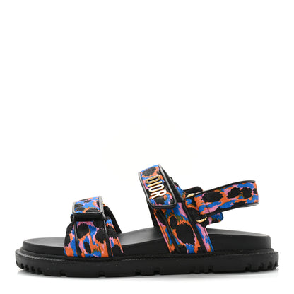 Christian Dior Technical Fabric Mizza Print DiorAct Sandals 39.5 Multicolor 1 of 12