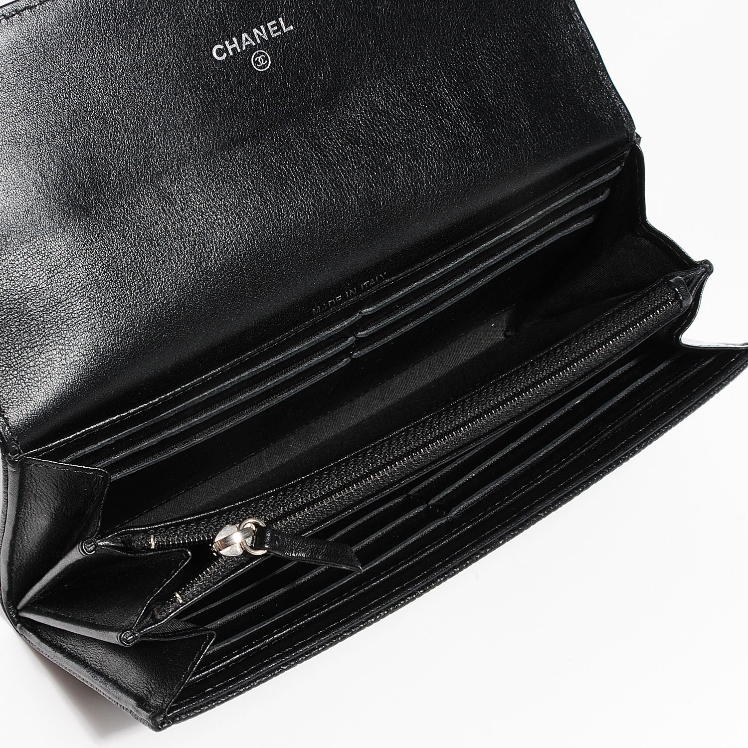 Chanel Caviar Large Gusset Flap Wallet Black 5 of 9