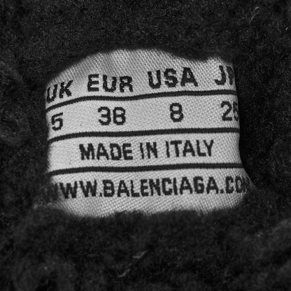 Balenciaga Technical 3D Recycled Knit Fake Fur Womens Speed 2.0 Sneakers 38 Monocolor Black 7 of 7