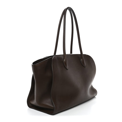 The Row Polished Saddle Calfskin Marlo 14 Dark Brown 3 of 12