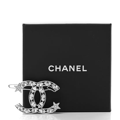 Chanel Crystal Starfall CC Hair Clip Silver 4 of 4