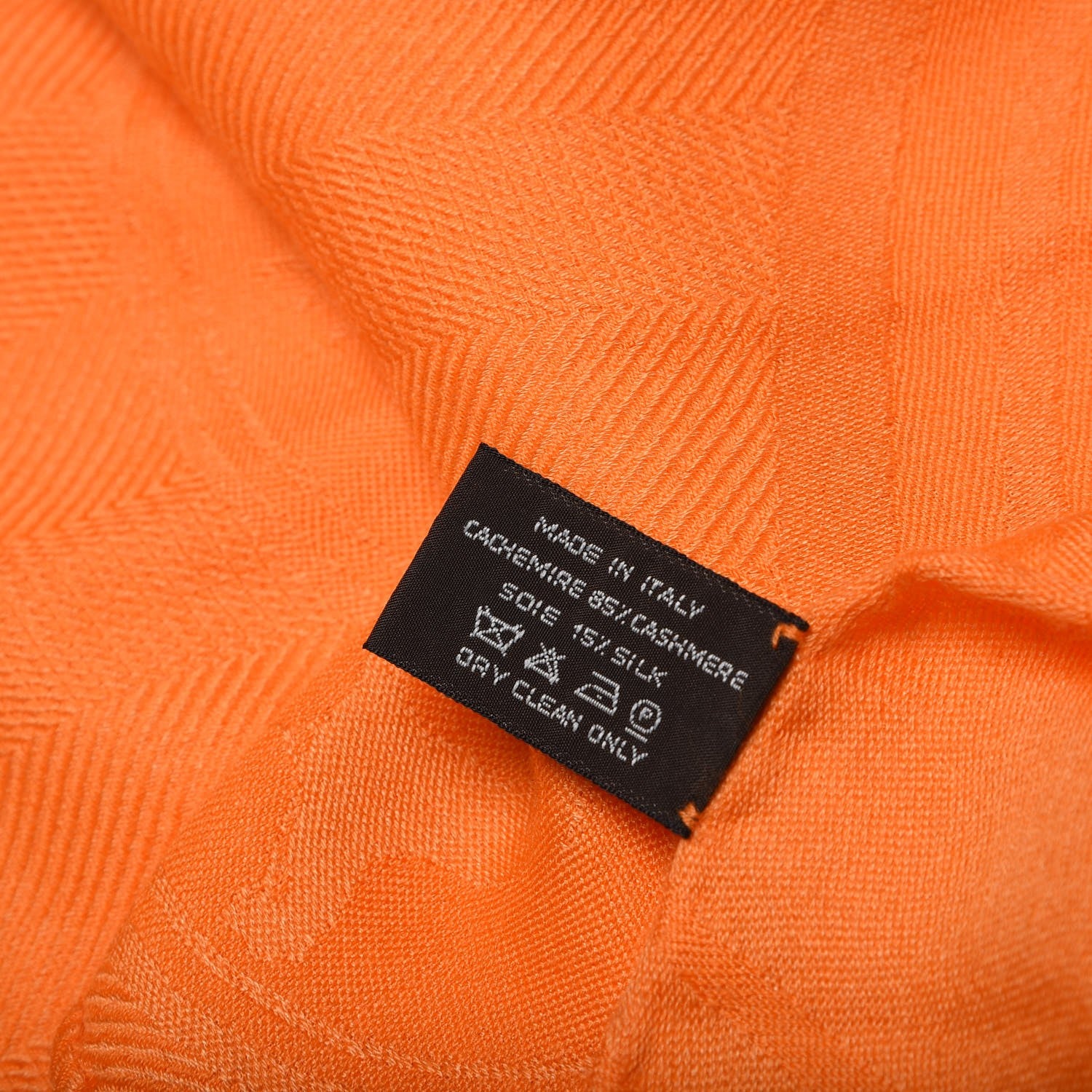 Hermes Cashmere Silk New Libris Stole Orange Kumquat 5 of 5