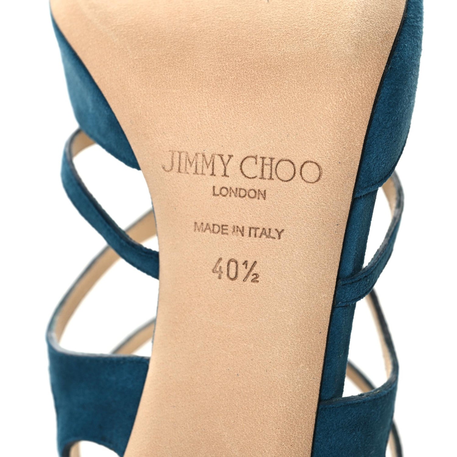 Jimmy Choo Suede Ren 100 Sandals 40.5 Blue 6 of 7