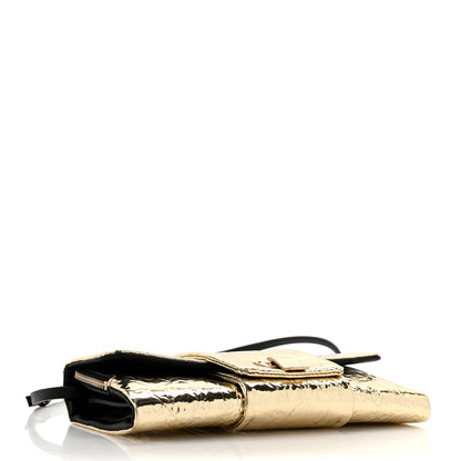 Proenza Schouler Metallic Crinkled Patent Calfskin Flip Shoulder Bag Gold 4 of 11