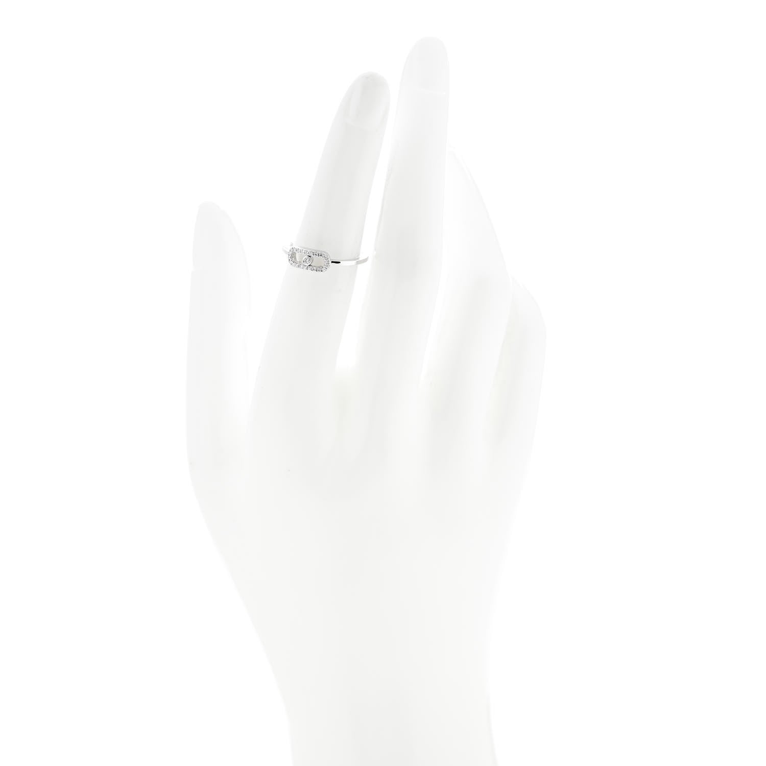 Messika 18K White Gold Diamond Move Uno Ring 50 5.25 2 of 9