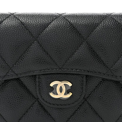 Chanel Caviar Quilted Flap Card Holder On Chain Black 9 of 12