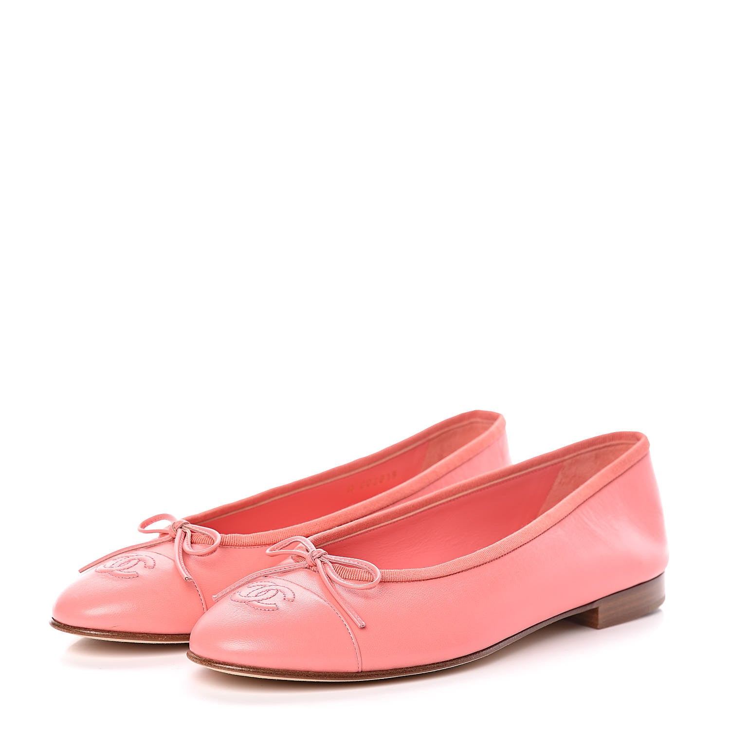 Chanel Goatskin Cap Toe CC Ballerina Flats 40.5 Pink 3 of 9