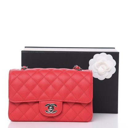 Chanel Caviar Quilted Mini Rectangular Flap Light Red 10 of 11