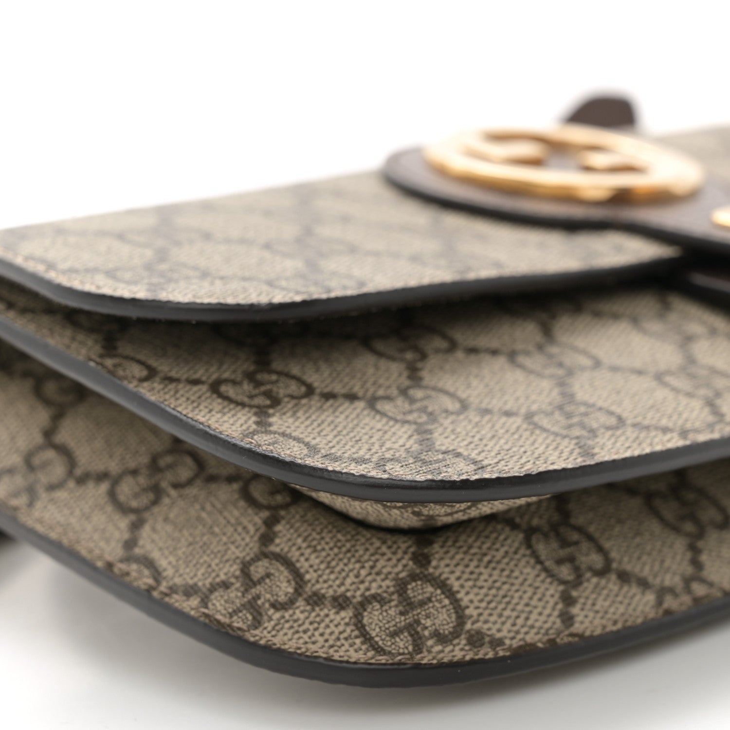 Gucci GG Supreme Monogram Textured Dollar Calfskin Blondie Belt Bag Beige Ebony New Acero 9 of 10