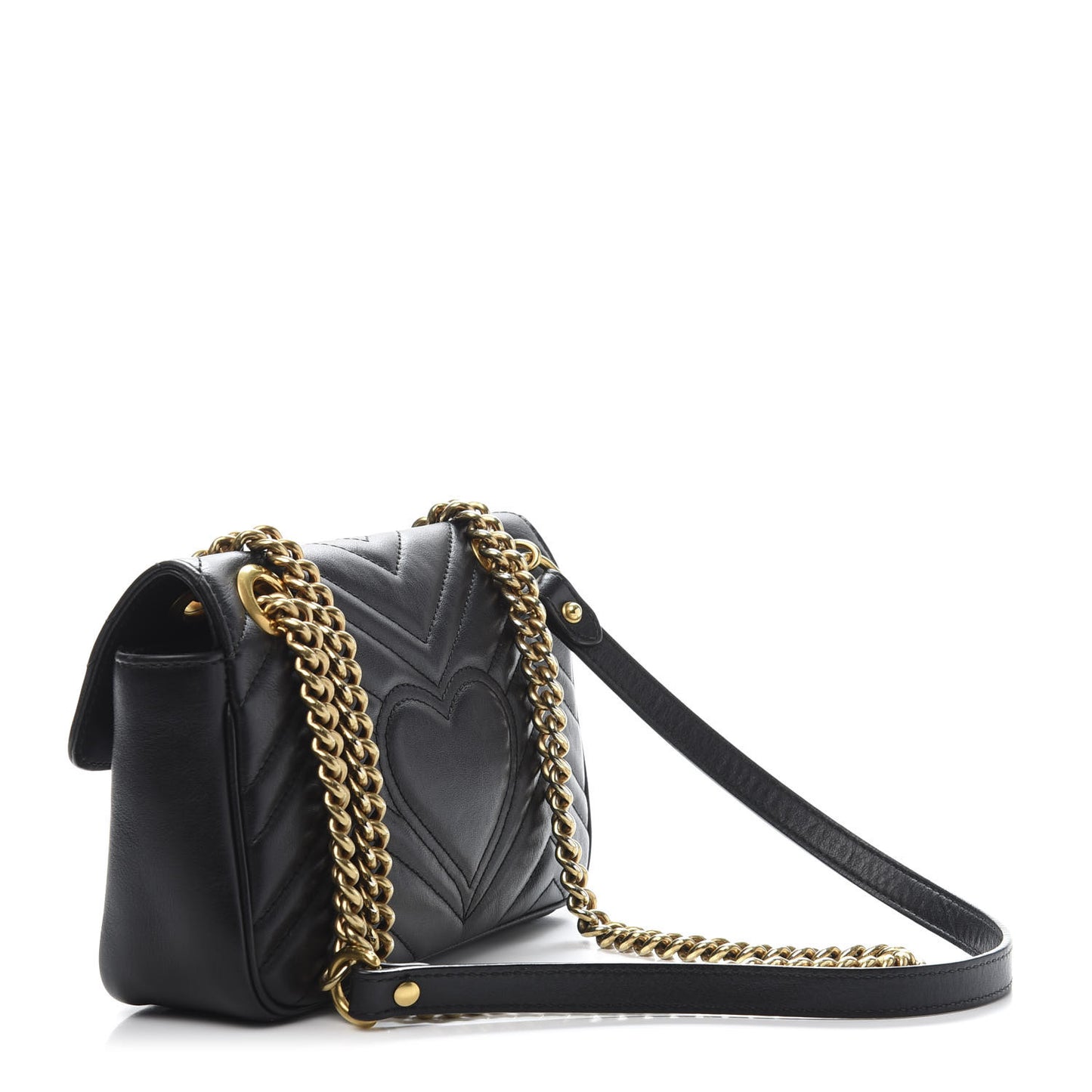 Calfskin Matelasse Mini GG Marmont Shoulder Bag Black