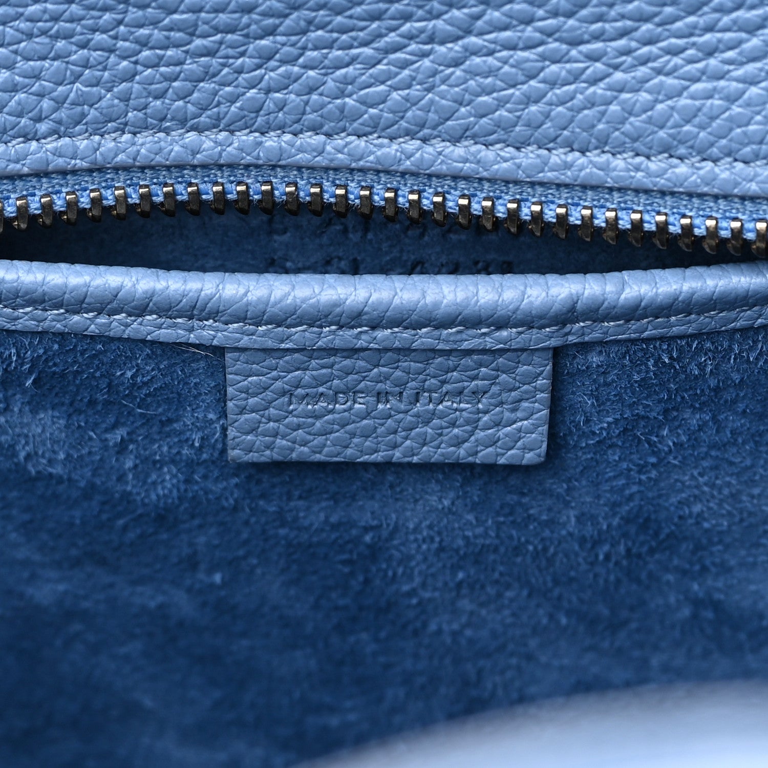 Celine Drummed Calfskin Nano Luggage Azure 7 of 16